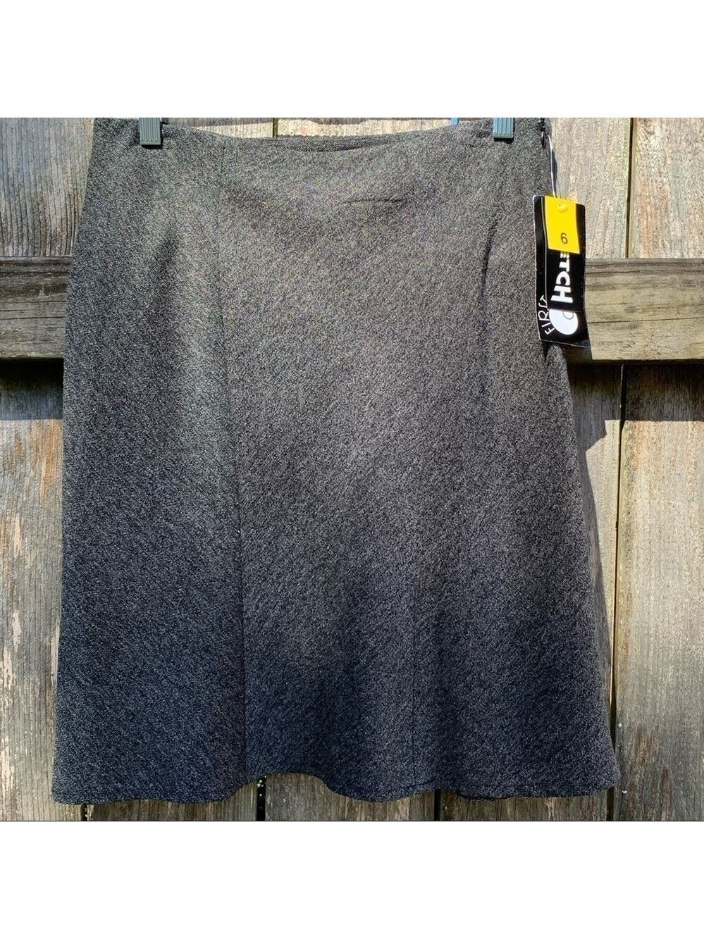 FIRST OPTION Charcoal Gray A-Line Skirt Salt and Pepper